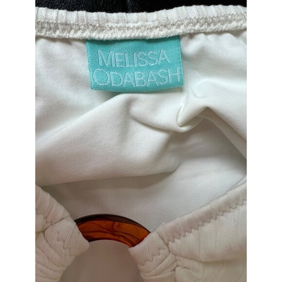 MELISSA ODABASH Barbuda Strapless Ribbed ivory Swimsuit size US 12 - Picture 7 of 10